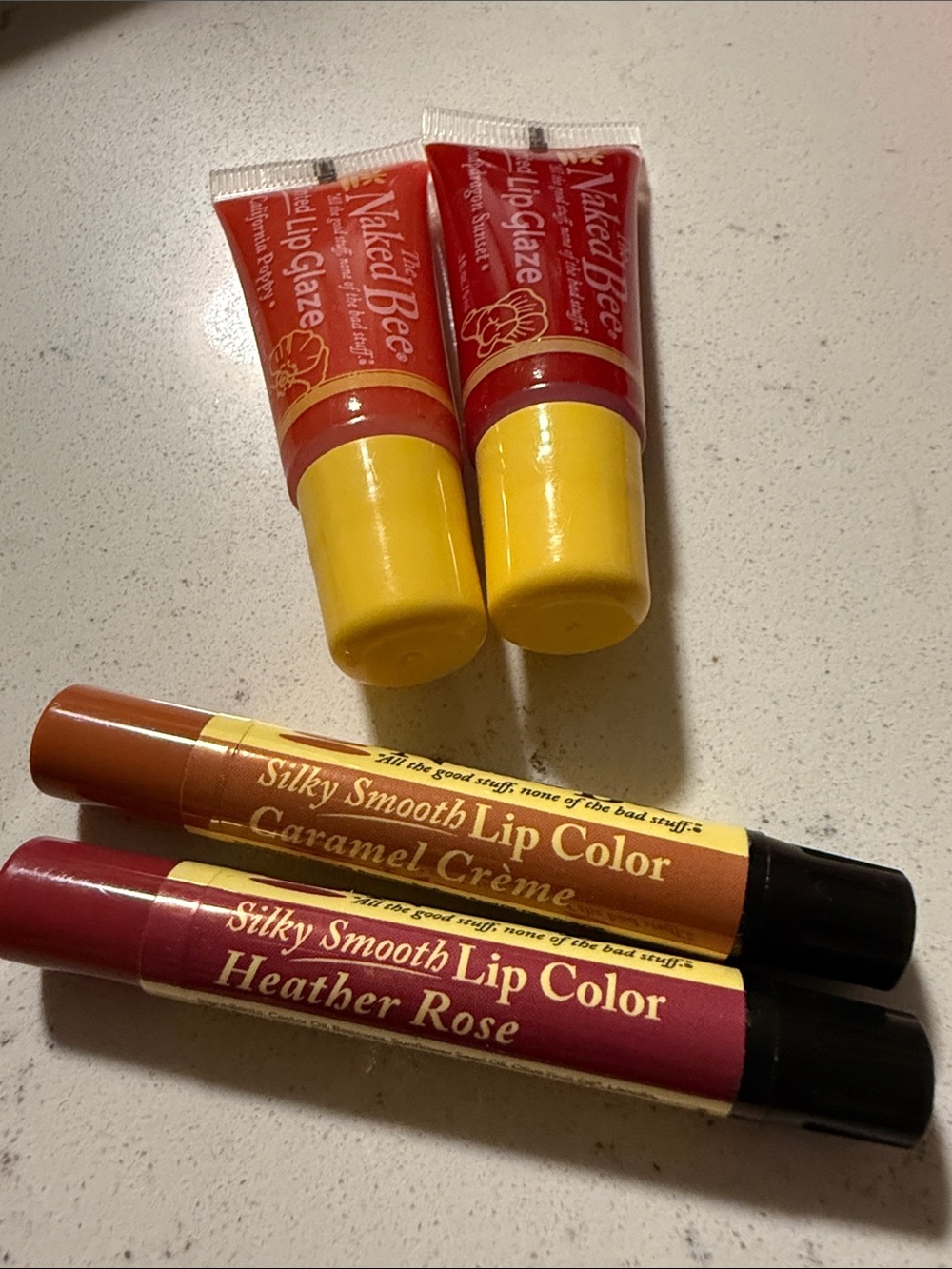Naked Bee & Silky Smooth Lip Color Set - Heather Rose & Caramel Crème